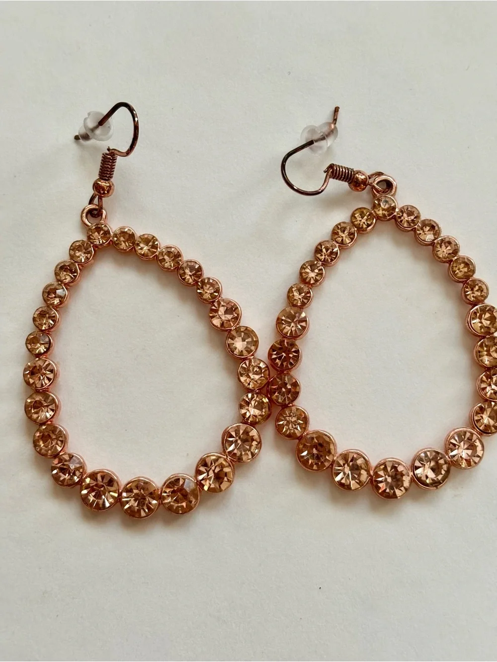 Rose Gold Crystal Teardrop Earrings - Women Jewelry
